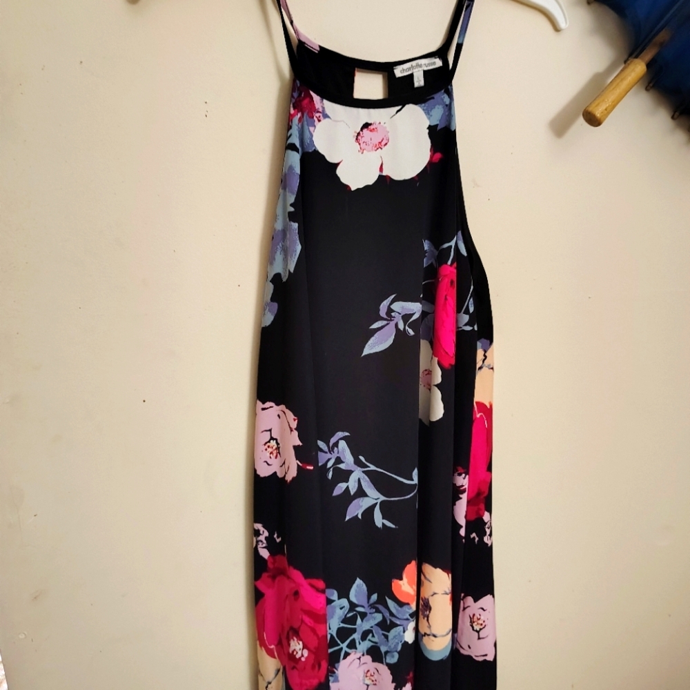 Floral print spaghetti strap dress